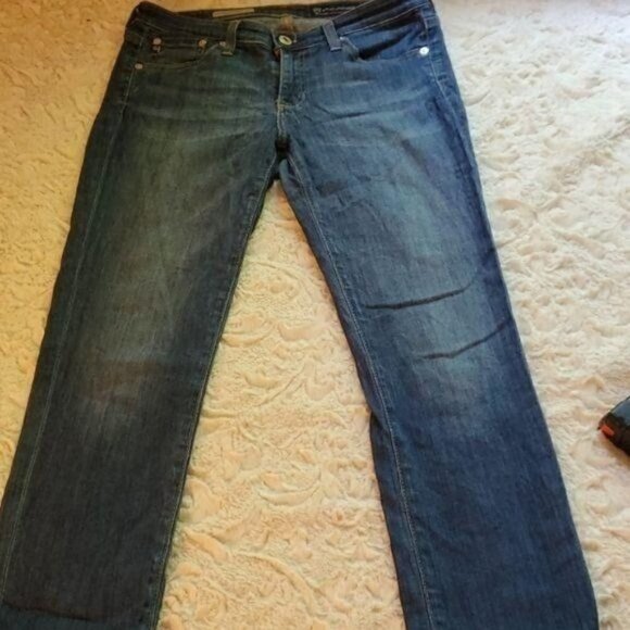 AG Adriano Goldschmied The Stevie Crop Sz 27R Slim Straight Leg Blue Jeans - Picture 1 of 8
